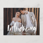 Vet penseelscript Introducing Wedding Elopement Briefkaart (Voorkant)