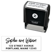 Vet penseelscript — Naam Terugkeeradres Zelfinktende Stempel (In situ)