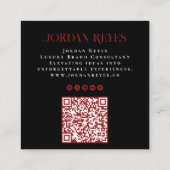 Vet penseelstreek Initialen en handtekening Vierkante Visitekaartje (Achterkant)