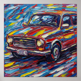 Vet penseelstreekvoertuig poster