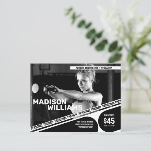 Vet Personal Trainer Foto Briefkaart (Staand voorkant)