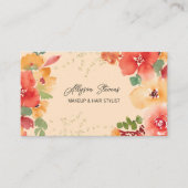 Vet perzik bloemengoud make-up haar logo qr code visitekaartje (Voorkant)