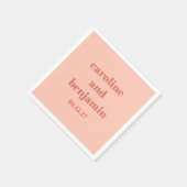 Vet Perzik Roest Chique Modern Huwelijk Custom Servet (Hoek)