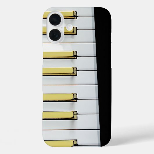 Vet Piano Key Design met Gouden Accenten Case-Mate iPhone Case (Achterkant)