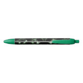 Vet Pine Green Patroon Zwarte Inkt Pen (Achterkant)