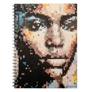 Vet Pixel Portret in Levendige Tinten Notitieboek