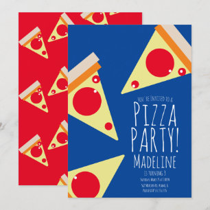 Vet Pizza Verjaardagsfeest Restaurant Blauw Kaart