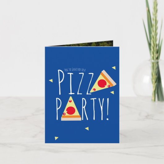 Vet Pizza Verjaardagsfeest Restaurant Gevouwen Fo (Voorkant)
