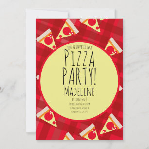 Vet Pizza Verjaardagsfeest Restaurant Uitnodiging