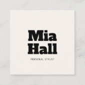 Vet plak minimalistisch wit vierkant Visitekaartje (Voorkant)