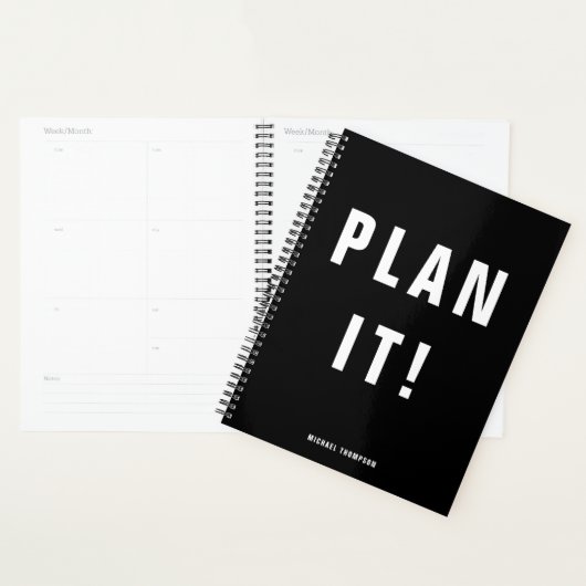Vet plan het! Minimalistisch zwart-zwart Planner (Display)