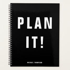 Vet plan het! Minimalistisch zwart-zwart Planner