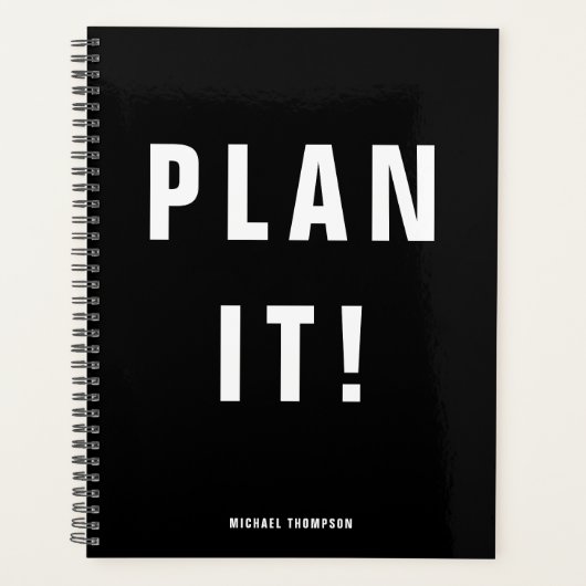 Vet plan het! Minimalistisch zwart-zwart Planner (Voorkant)
