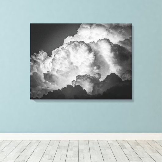 Vet pluizig wolken Canvas Art Print (Insitu (Houten vloer))