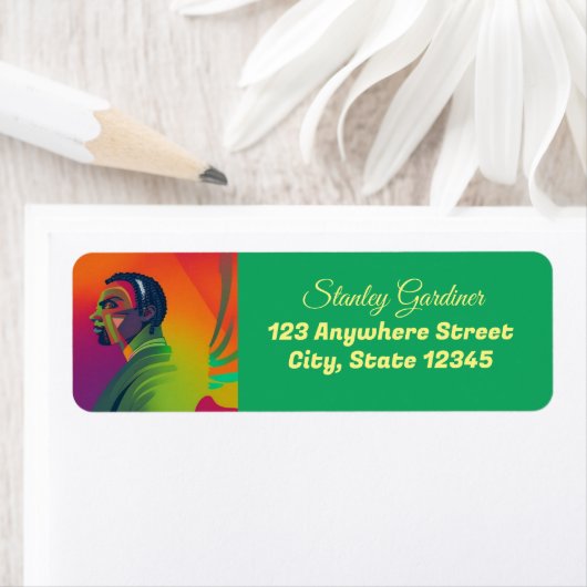 Vet Pop Art | Afrikaans-Amerikaans Man met lokalen Etiket (Insitu)