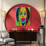 Vet Pop Art Afro-Amerikaanse vrouw met lokken Poster<br><div class="desc">Deze opvallende AI genereerde grafisch ontwerp laat een prachtige Afrikaanse Amerikaanse vrouw zien met locs. Gedaan in een pop kunststijl, tegen levendige kleuren, deze prachtige vrouw is buitengewoon geportretteerd met een angstaanjagende blik. Met zijn unieke en opvallende uiterlijk is dit grafische ontwerp er zeker van dat het opstaat en een...</div>