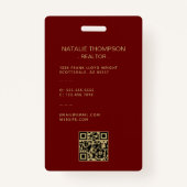 Vet Professioneel Vastgoed Chique Realtor QR Code Badge (Achterkant)