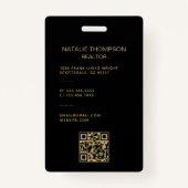 Vet Professioneel Vastgoed Chique Realtor QR Code Badge (Achterkant)