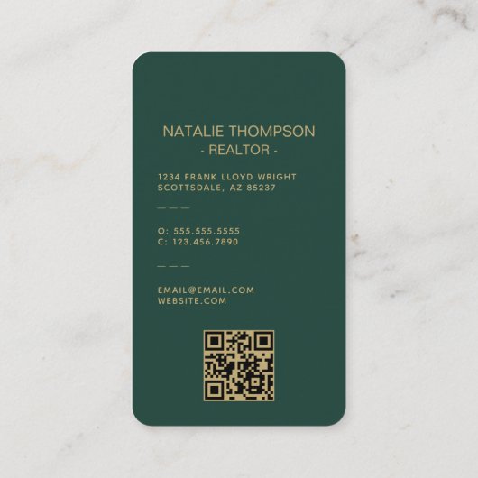 Vet Professioneel Vastgoed Chique Realtor QR Code Visitekaartje (Achterkant)