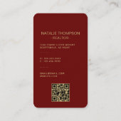 Vet Professioneel Vastgoed Chique Realtor QR Code Visitekaartje (Achterkant)