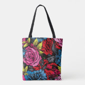 Vet Punk Bloemen Bloemen Tote Bag (Achterkant)