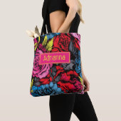 Vet Punk Bloemen Bloemen Tote Bag (Dichtbij)