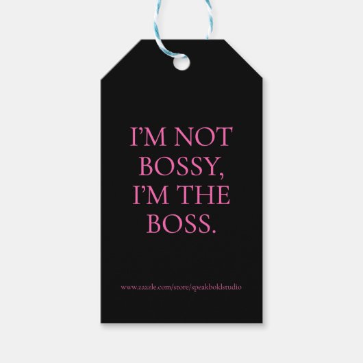 Vet Quote Gift Label voor haar, Custom Boss Babe G Cadeaulabel (Voorkant)