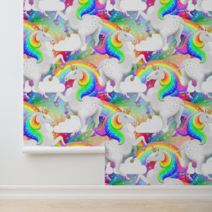 Vet Rainbow Eenhoorn Patroon   Kinderslaapkamer Behang