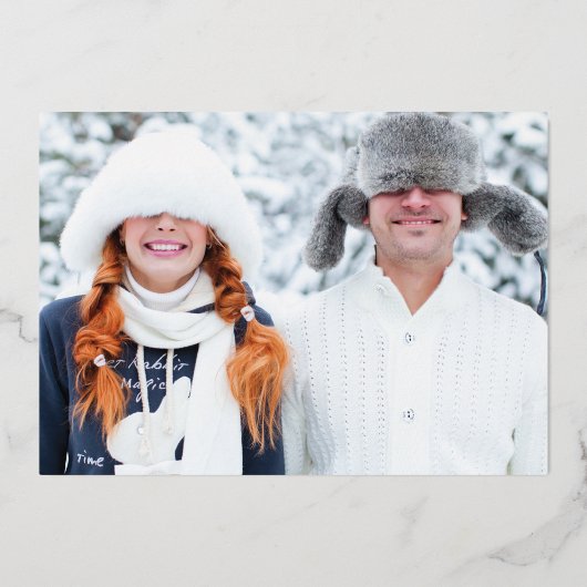 Vet Real Gold Modern Stripes Merry en Bright Folie Feestdagenkaart (Achterkant)