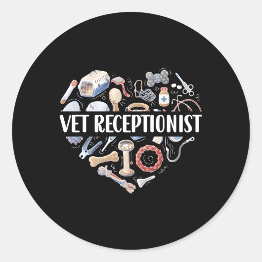 VET Receptionist Dierenarts Receptionist VET SEC Ronde Sticker (Voorkant)