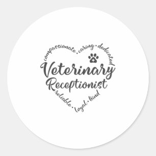 Vet receptionnist veterinair receptionist ronde sticker