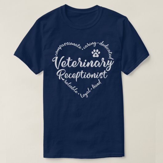 Vet receptionnist veterinair receptionist t-shirt (Design voorkant)