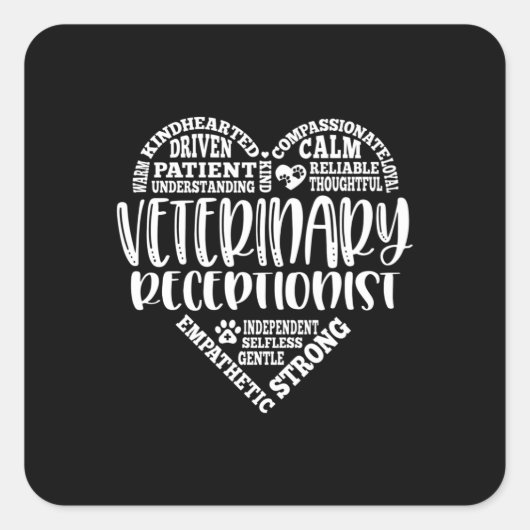 Vet receptionnist veterinair receptionist vierkante sticker (Voorkant)