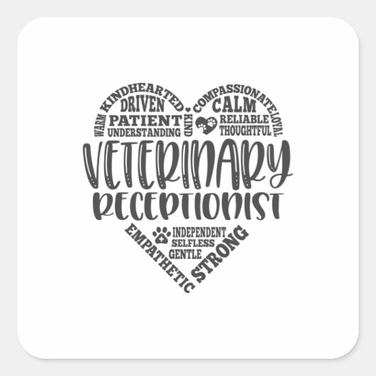 Vet receptionnist veterinair receptionist vierkante sticker (Voorkant)