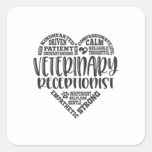 Vet receptionnist veterinair receptionist vierkante sticker