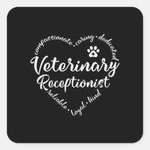 Vet receptionnist veterinair receptionist vierkante sticker