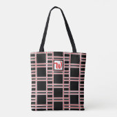 Vet Rechthoek Pijp Bracket Rood Wit Sjabloon Tote Bag (Achterkant)