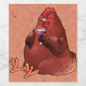 Vet Red Hen met wijn Etiket (Enkel label)