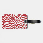 Vet RED Zebra Stripe Pattern - Gepersonaliseerd Bagagelabel (Achterkant horizontaal)