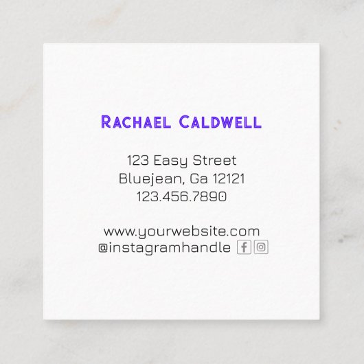 Vet Regenboog Hond Pet Sitter Hond Walker Custom Vierkante Visitekaartje (Achterkant)