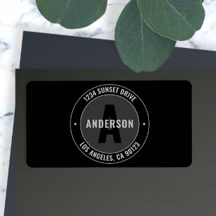 Vet retouradres enz.  Zwart & grijs Etiket