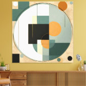 Vet Retro: Abstracte cirkels & rechthoeken Canvas Afdruk (Insitu (Woonkamer))