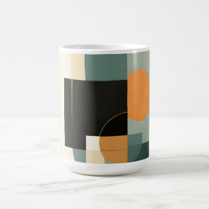 Vet Retro: Abstracte cirkels & rechthoeken Koffiemok