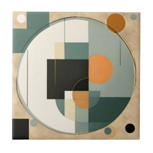Vet Retro: Abstracte cirkels & rechthoeken Tegeltje