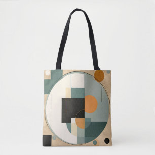 Vet Retro: Abstracte cirkels & rechthoeken Tote Bag
