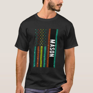 Vet Retro Black Mason Retro Retirement Ontwerp T-shirt