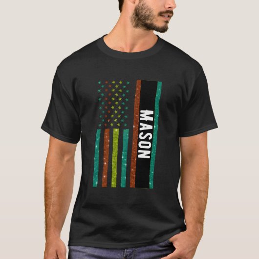 Vet Retro Black Mason Retro Retirement Ontwerp T-shirt (Voorkant)