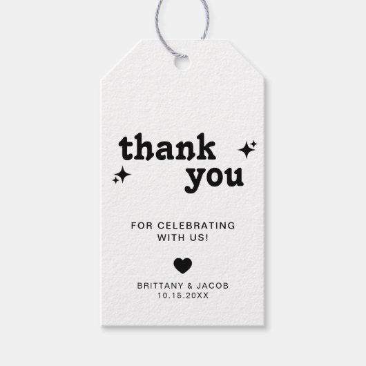 Vet Retro bruiloft Bedankt Gift Label Cadeaulabel (Voorkant)