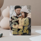 Vet Retro Bruiloft Bewaar de datum Foto Folie Uitnodiging