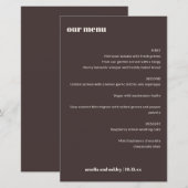 Vet Retro Bruin Ivoor Trouwmenu op Maat (Voorkant / Achterkant)